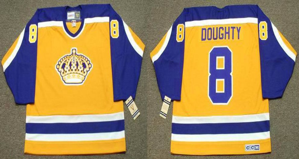 2019 Men Los Angeles Kings #8 Doughty Yellow CCM NHL jerseys